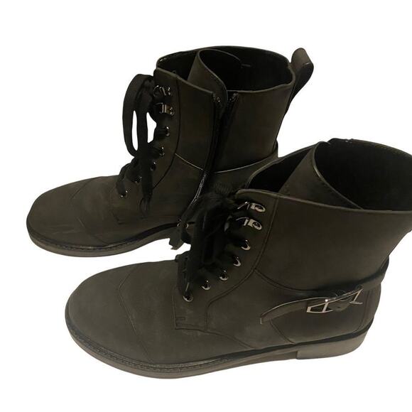 Aerosoles Boots Women's Dark Grey Amie Combat Side Zip Sz 12M - Picture 3 of 12